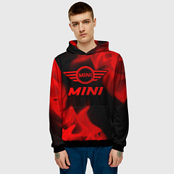 Толстовка-худи мужская Mini - red gradient, цвет: 3D-черный — фото 2