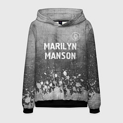 Толстовка-худи мужская Marilyn Manson - grey gradient посередине, цвет: 3D-черный