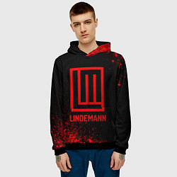 Толстовка-худи мужская Lindemann - red gradient, цвет: 3D-черный — фото 2