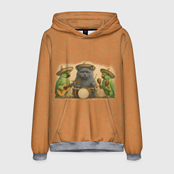 Толстовка-худи мужская Надежды маленький оркестрик в оранжевом, цвет: 3D-меланж