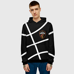 Толстовка-худи мужская Кливленд Кавальерс текстура мяча, цвет: 3D-черный — фото 2