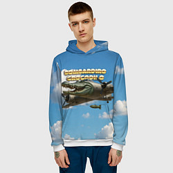 Толстовка-худи мужская Bombardino Crocodillo мем, цвет: 3D-белый — фото 2