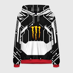 Толстовка-худи мужская Monster energy geometry, цвет: 3D-красный