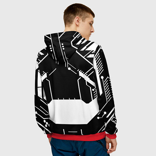 Мужская толстовка Monster energy geometry / 3D-Красный – фото 4