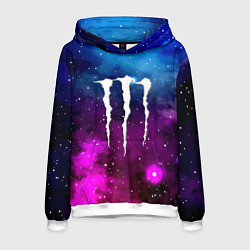 Толстовка-худи мужская Monster energy neon space, цвет: 3D-белый