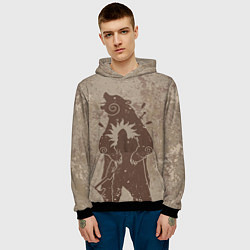 Толстовка-худи мужская Медведь хранитель, цвет: 3D-черный — фото 2