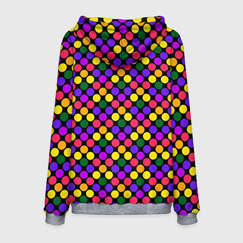 Мужская толстовка Разноцветный горох на черном ретро / 3D-Меланж – фото 2