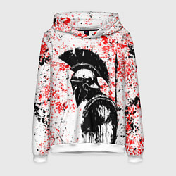 Толстовка-худи мужская Воин Спарты, цвет: 3D-белый