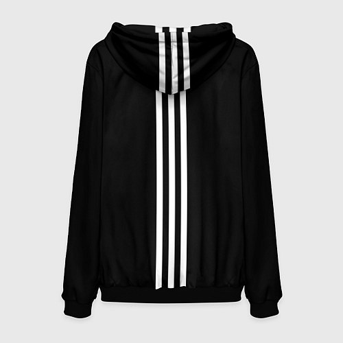 Мужская толстовка Россия три полоски / 3D-Черный – фото 2