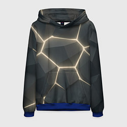 Толстовка-худи мужская Объемные серые плиты, цвет: 3D-синий