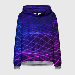 Толстовка-худи мужская Абстрактные волны из сот, цвет: 3D-меланж
