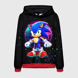 Толстовка-худи мужская Соник в космосе, цвет: 3D-красный