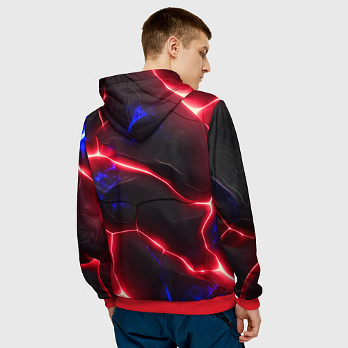 Мужская толстовка Bones в косухе / 3D-Красный – фото 4