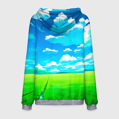 Мужская толстовка Розовый заяц с мечом из морковки / 3D-Меланж – фото 2