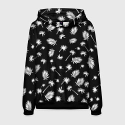 Толстовка-худи мужская Текстура черной гавайской рубашки, цвет: 3D-черный
