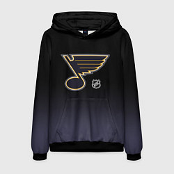 Толстовка-худи мужская Сент Луис Блюз - градиент, цвет: 3D-черный