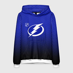 Толстовка-худи мужская Тампа Бэй Лайтнинг - синий градиент, цвет: 3D-белый