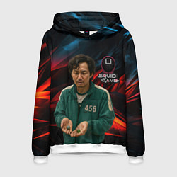 Толстовка-худи мужская Игрок 456 с кубиками, цвет: 3D-белый