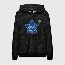 Толстовка-худи мужская Торонто Мейпл Лифс - темные соты, цвет: 3D-черный