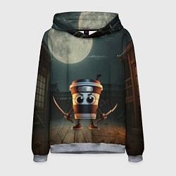 Толстовка-худи мужская Капучино Ассассино мем, цвет: 3D-меланж
