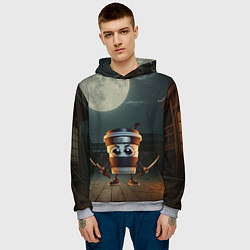 Толстовка-худи мужская Капучино Ассассино мем, цвет: 3D-меланж — фото 2