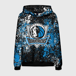 Толстовка-худи мужская Даллас Маверикс - цветовой хаос, цвет: 3D-черный