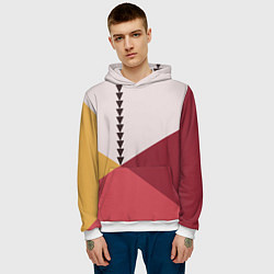 Толстовка-худи мужская Колор-блок фруктовый чиа пудинг, цвет: 3D-белый — фото 2
