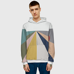 Толстовка-худи мужская Черное солнце красная луна, цвет: 3D-белый — фото 2