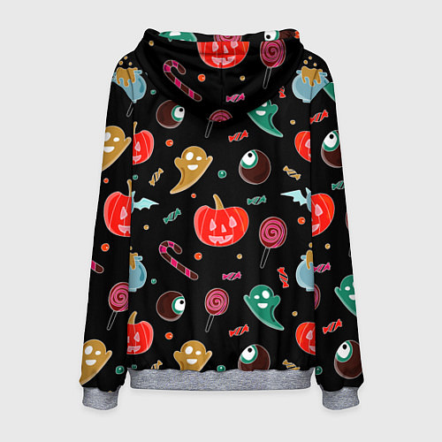 Мужская толстовка Halloween red pumpkin / 3D-Меланж – фото 2