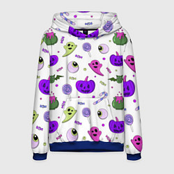 Толстовка-худи мужская Halloween purple pumpkin pattern, цвет: 3D-синий