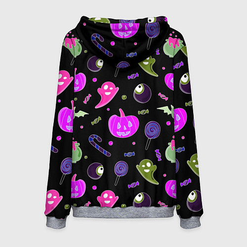 Мужская толстовка Halloween pink black pumpkin / 3D-Меланж – фото 2