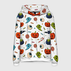 Толстовка-худи мужская Halloween pumpkin show, цвет: 3D-белый