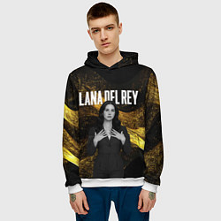 Толстовка-худи мужская Lana Del Rey в черном платье, цвет: 3D-белый — фото 2