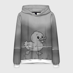 Толстовка-худи мужская Уточка в водоеме, цвет: 3D-белый