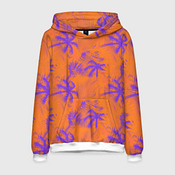 Толстовка-худи мужская Palm orange, цвет: 3D-белый