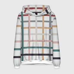 Толстовка-худи мужская Плетенка пастельная, цвет: 3D-белый