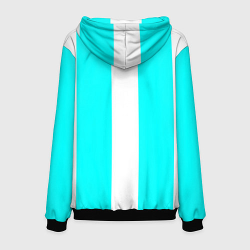 Мужская толстовка Color white light blue line / 3D-Черный – фото 2
