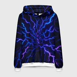 Толстовка-худи мужская Разряд молнии текстура, цвет: 3D-белый