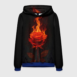 Толстовка-худи мужская Flaming rose, цвет: 3D-синий