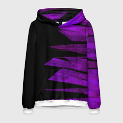 Толстовка-худи мужская Color purple black stripes, цвет: 3D-белый