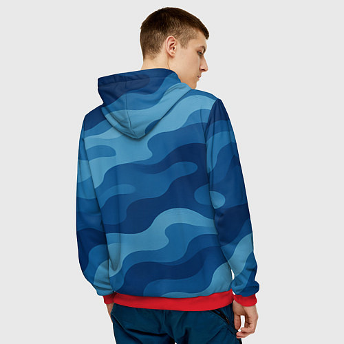 Мужская толстовка ВМФ медведь / 3D-Красный – фото 4