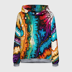 Толстовка-худи мужская Разноцветный узор, цвет: 3D-меланж