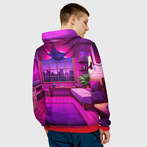 Мужская толстовка Дандадан Сиратори Айра с кофе / 3D-Красный – фото 4