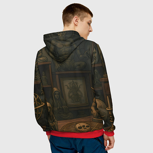 Мужская толстовка Сиратори Айра - знак ок / 3D-Красный – фото 4