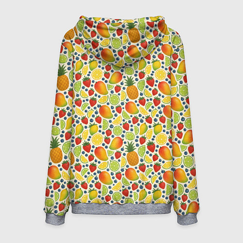 Мужская толстовка Ягоды и фрукты паттерн / 3D-Меланж – фото 2