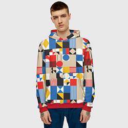 Толстовка-худи мужская Геометрический балаган, цвет: 3D-красный — фото 2