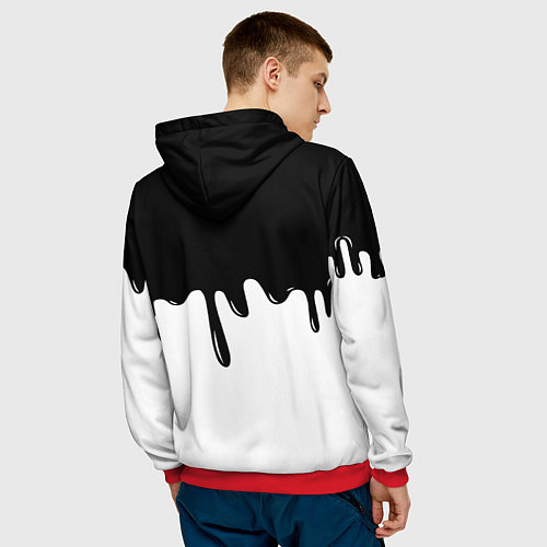 Мужская толстовка Doom logo жидкие краски / 3D-Красный – фото 4