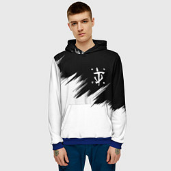 Толстовка-худи мужская Doom краски черно белый, цвет: 3D-синий — фото 2