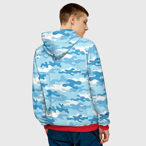 Мужская толстовка XXXTentacion сидит рядом с зеркалом / 3D-Красный – фото 4