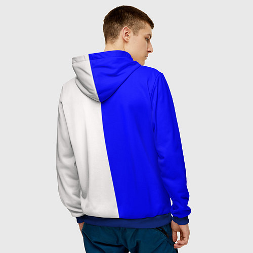 Мужская толстовка Сатурн сине-белый / 3D-Синий – фото 4